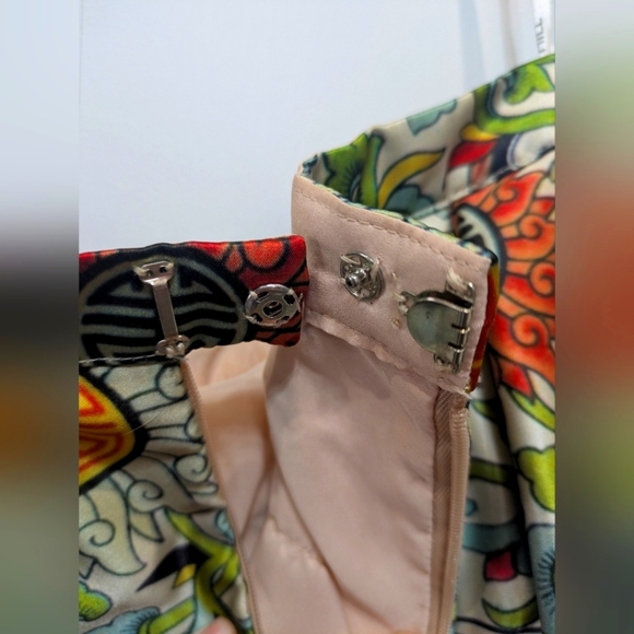 Sherri Hill Bubble Skirt 50854 Green Pink size 2 Prom Homecoming‎ Floral Easter - Picture 6 of 15